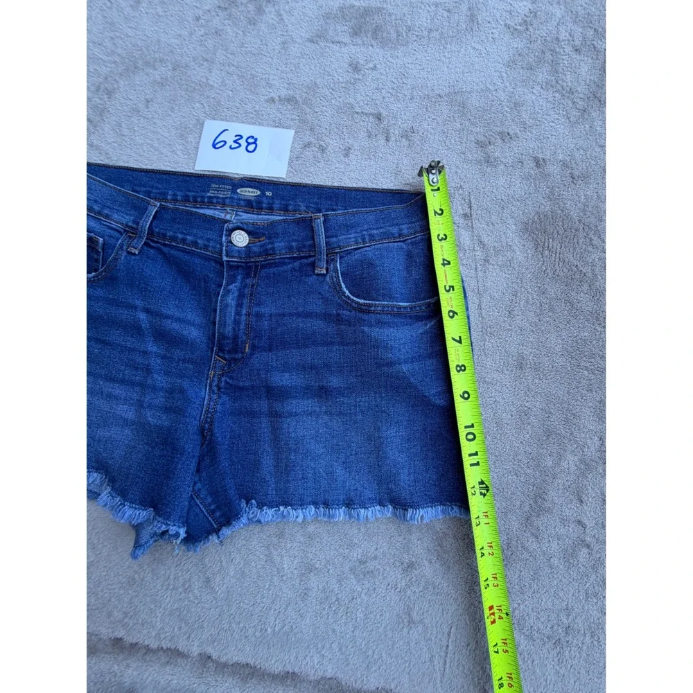 Old Navy Denim Shorts Womens 10 Blue Raw Hem Semi-Fitted Stretch